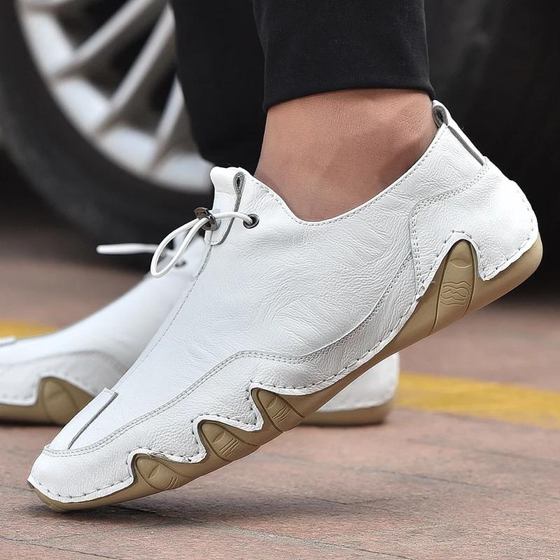 Size 38-47 Men Sneakers Leisure Comfortable Walking Genuine Leather Shoes Sports Outdoor Footwear Loafers Male Trainers 2025