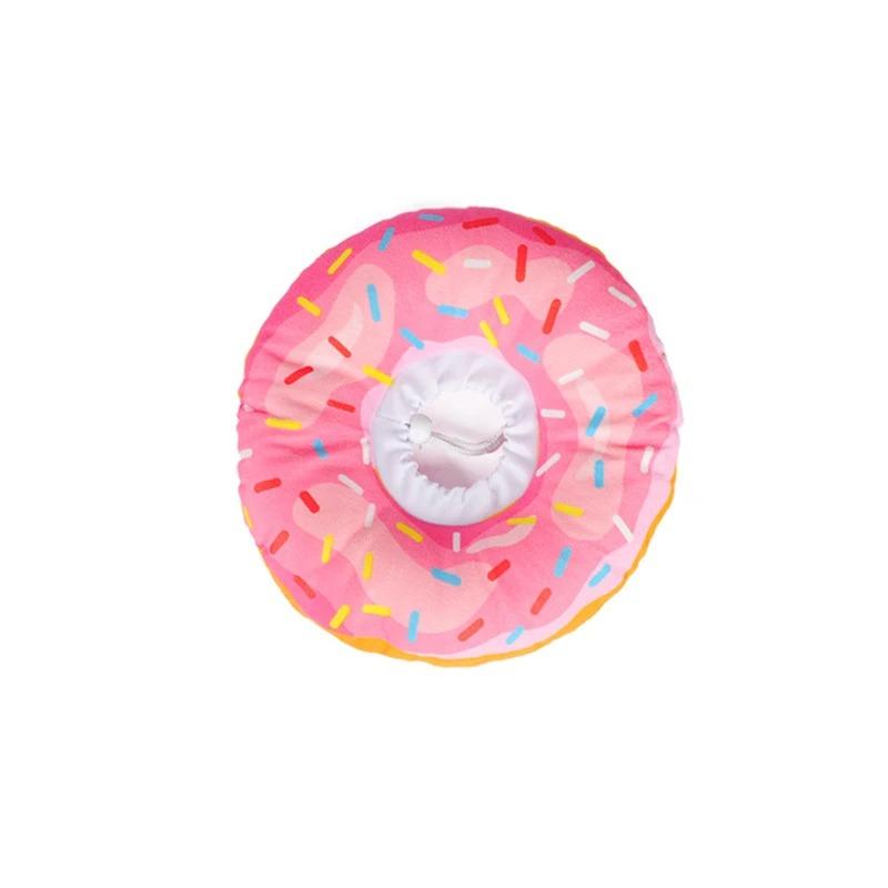 Cute Donut Pet Elizabethan Collar Adjustable Anti-Bite Surgery Anti-Lick Wound Healing Cat Protection Colorful Sprinkle Collar