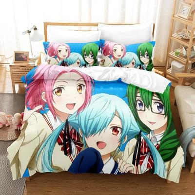 Yamada-kun e le Sette Streghe Set Biancheria da Letto Cartone Animato Anime Set Tre Pezzi Adulto Bambino Camera da Letto Copripiumini Set 3D Kawaii Ragazze
