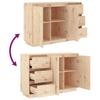 Vidaxl Szafka, 111X34X75 Cm, Lite Drewno Sosnowe