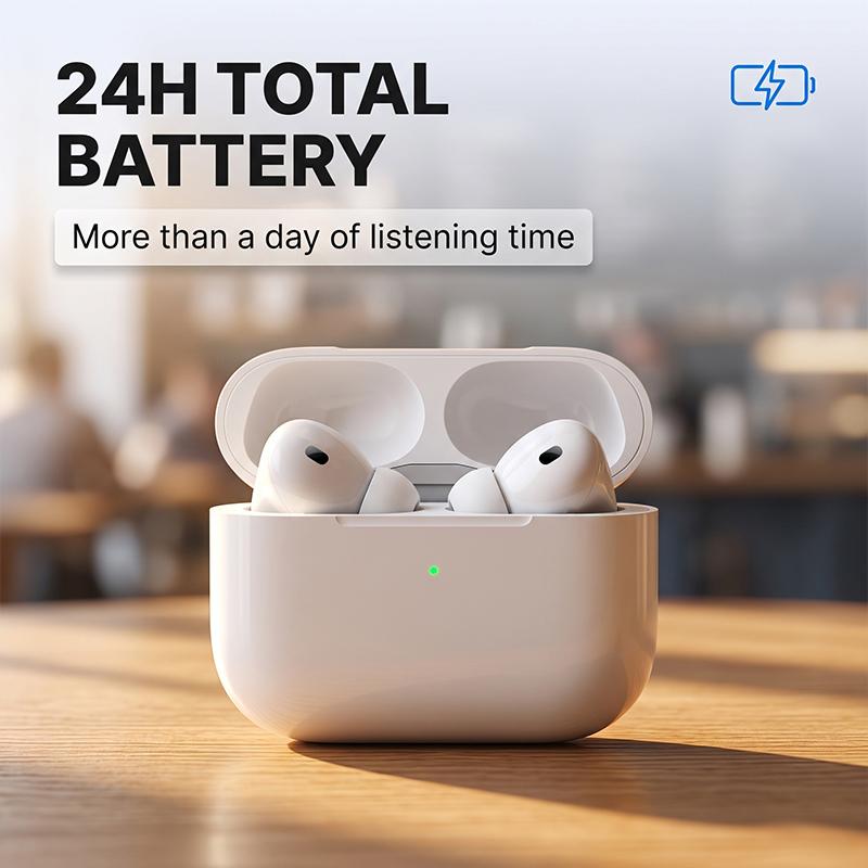 Air Pro 3 TWS Wireless Earbuds Perfect Fit 4 Sizes Silicone Tips Up To 6H Per Charge Clear Sound Noise Isolation In-ear Headphones
