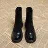 Fashion 2024 New Autumn/Winter Women's Ankle Boots with Velvet Warm Back Zipper Short Boots Fashion Thick Bottom Thick Heel Thin Boots