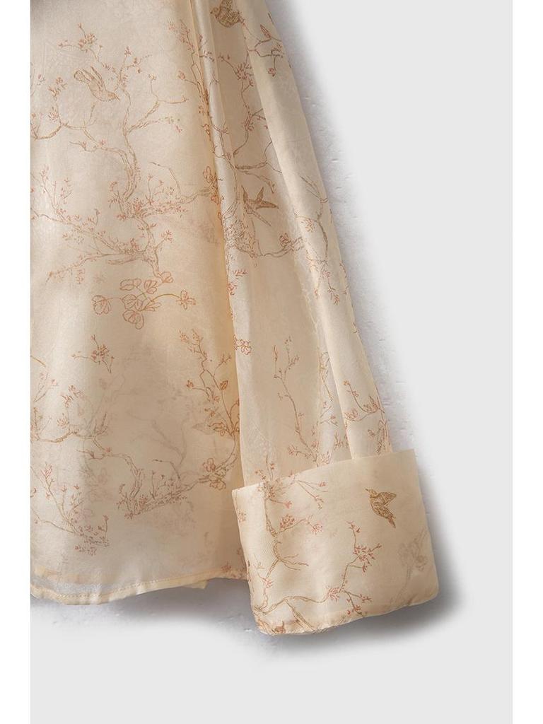 100% Maulbeerseide Jacquard Strickjacke Mantel - Französischer Stil Sommer Oberbekleidung