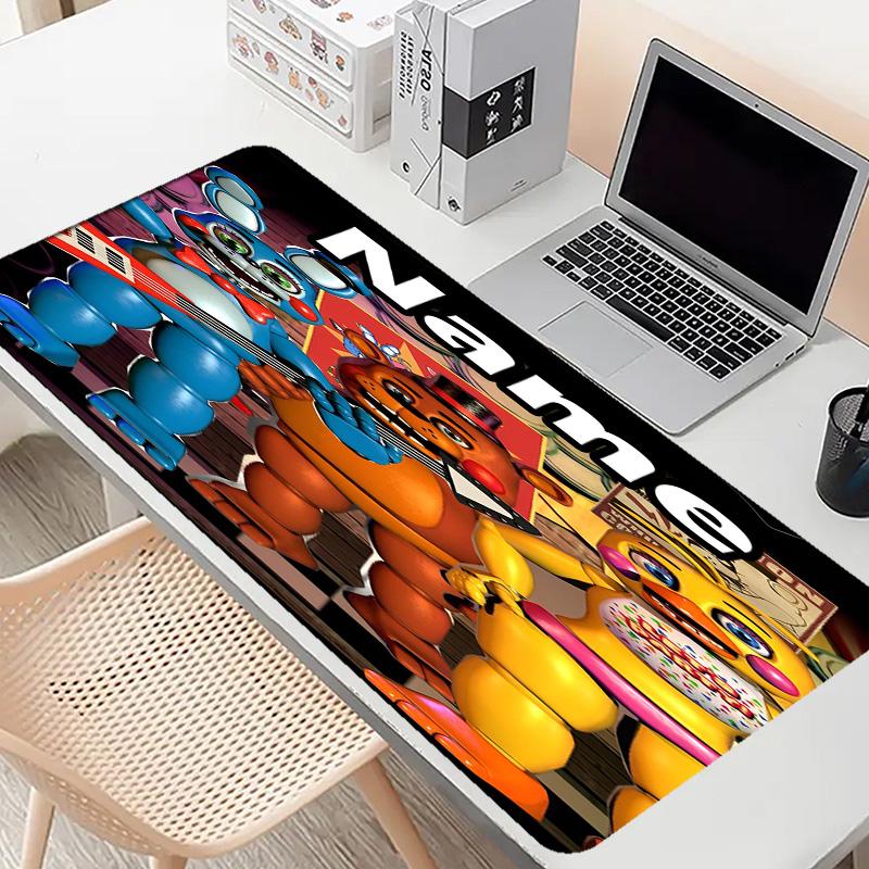 Custom Name Personalized Five Nights At Freddy's Pattern Mousepad, Laptop PC Desk Mat, Decorative Desk Mat for Home Keyboard Pad Gift