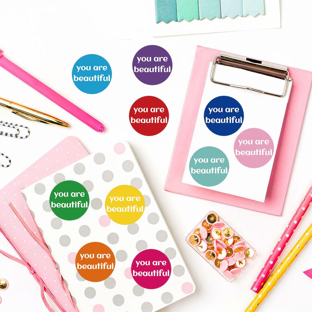 500PCS You Are Beautiful Roll Stickers Harajuku Notebook Laptop Skateboard Colorful Living Room Coffee Art Picture Phone Sticker