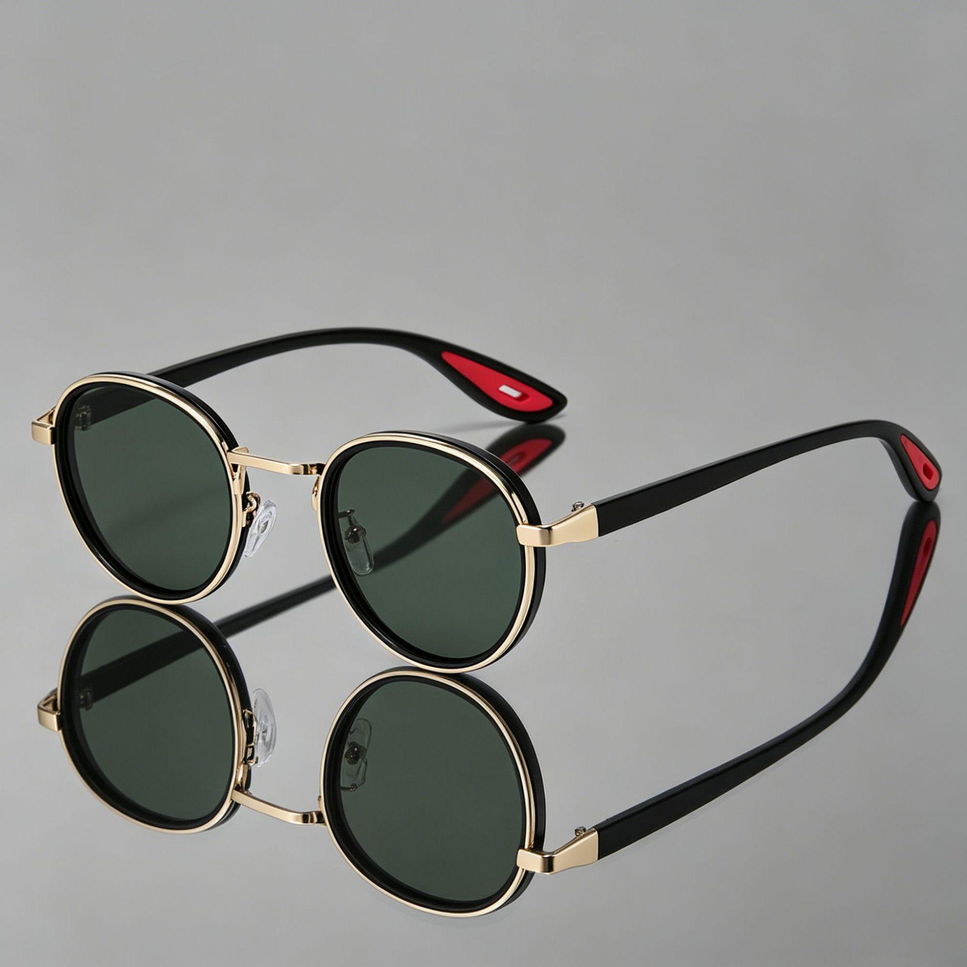 Trendy UV Protection Retro Round Metal Sunglasses for Men & Women