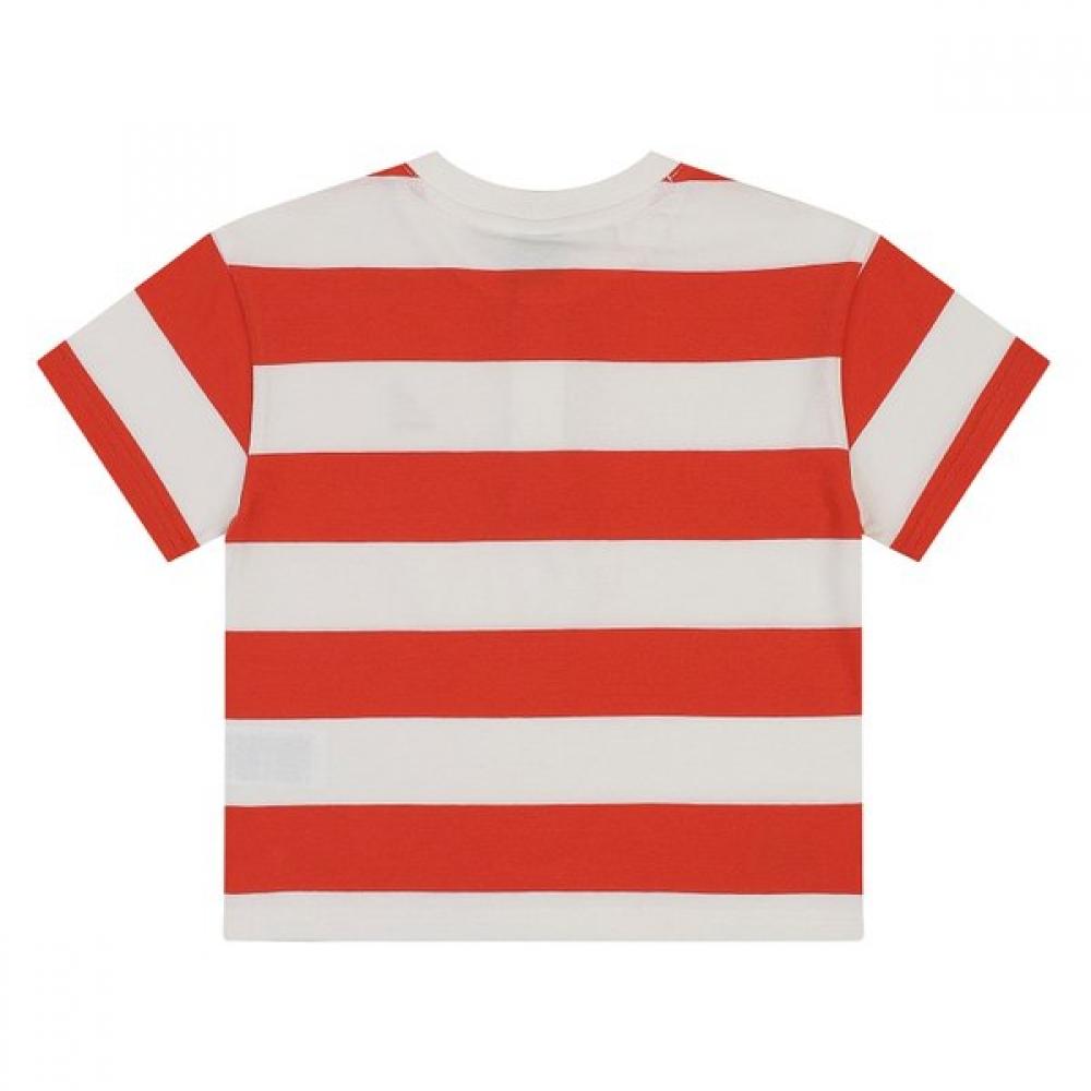 Kangol Kids Henry Neck Bold STripe T shirT Sb 0123 Orange