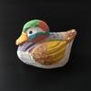 Wooden Duck Figurine Hand-Carved Duck Statue Small Rustic Wildlife Sculpture Collectible Ornament for Indoor Desk Shelf Decor
