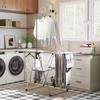 Foldable Clothes Airer, Standing Dryer with Adjustable Wings and Shoe Holders. Stainless Steel. 156.5 x 68 x 192 cm. Silver