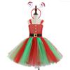 Kids Christmas Elf Costume Halloween Elf Dress Up Outfits with Dress and Christmas Hat (Or Headband) for Girl Christmas F0S4