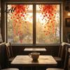 Non Adhesive Window Film 2Pcs Fall Clings Hanging Maple Leaf Decals Reusable Autumn Clings Leaves Static Stickers for Thanksgiving Party Supplies