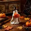 Halloween Tabletop Ghostly Decors With Pumpkin Candy Bowl, Resin Figurine for Entryway Mantels Shelf and Party Table Styling