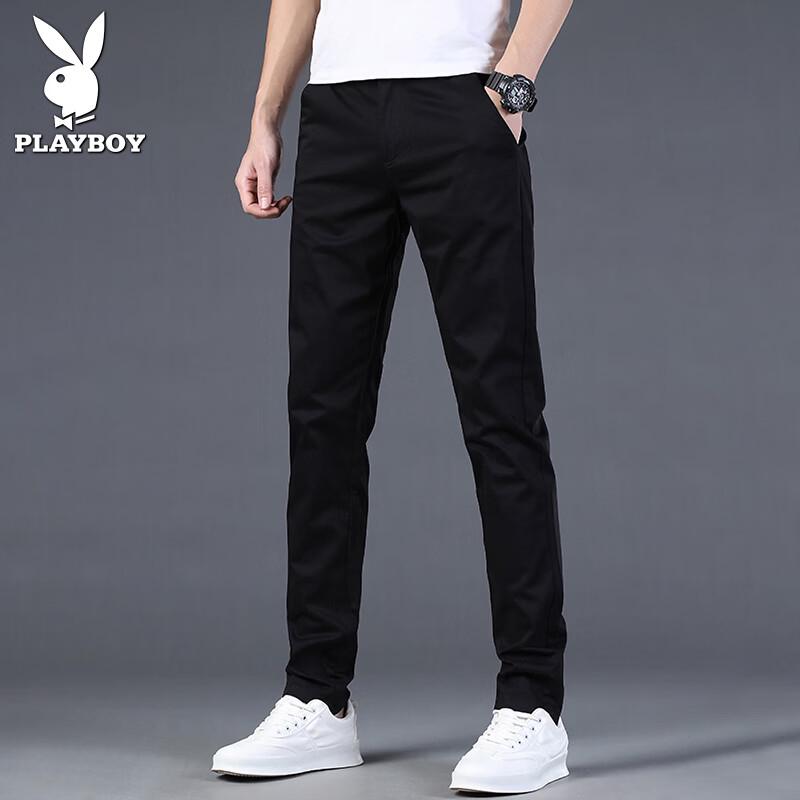 PLAYBOY Men s Slim Fit Tapered Stretch Casual Pants 33