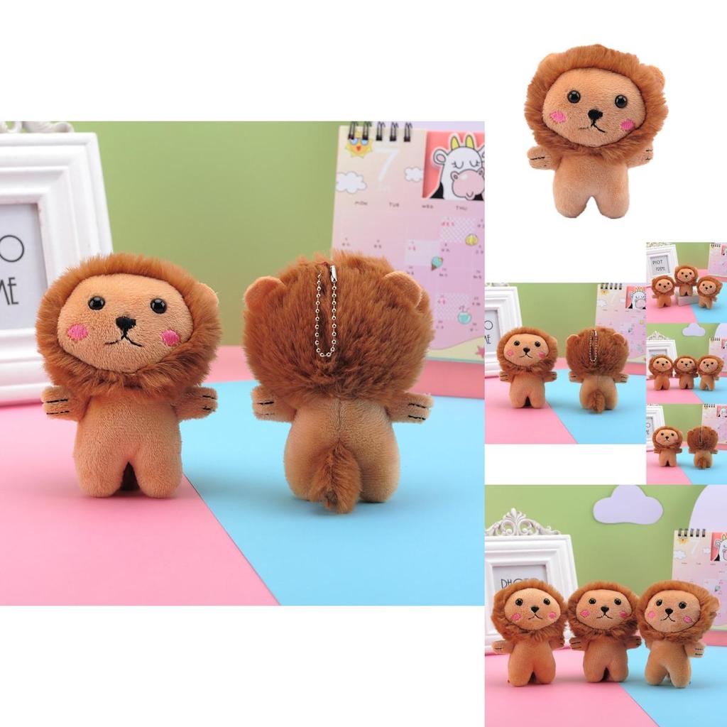 Chaveiro Leão de Pelúcia Fofo Brinquedo Animal de Pelúcia Macio de Pelúcia Curta Para Crianças