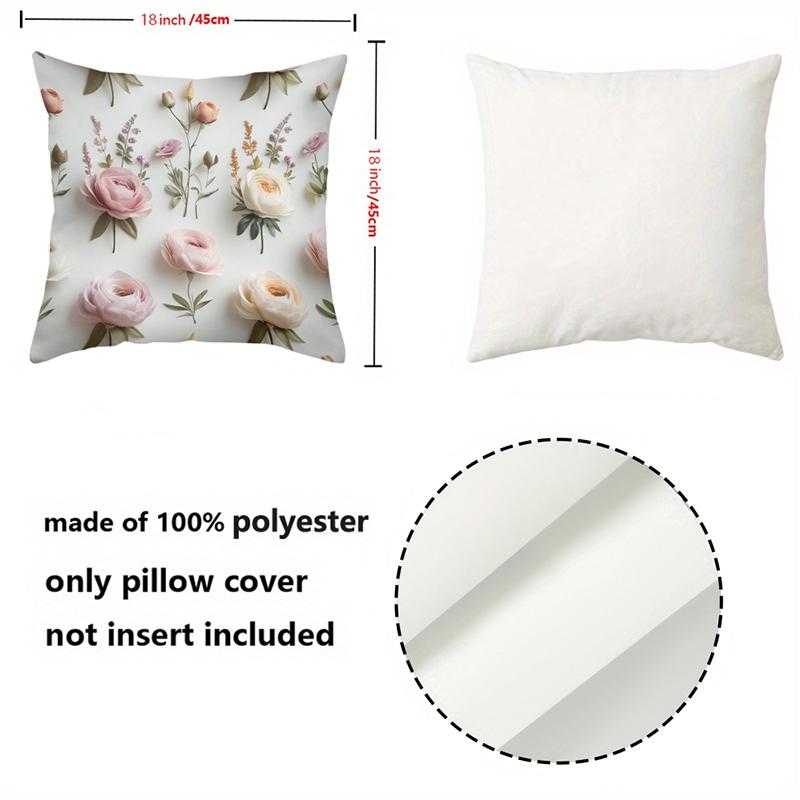 Floral Printed Cushion Covers 2D Flat Printing Style Polyester pillowcase, sofa decorative cushion cov Headboard Pillow