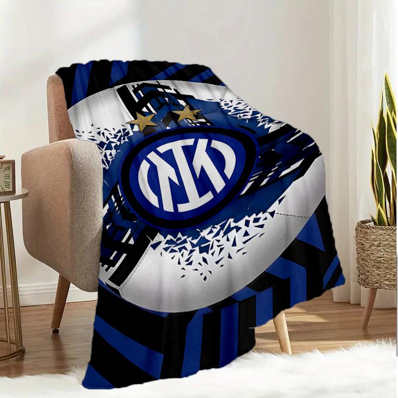 Coperta con Stemma Inter Milan Leggera Coperta Ideale per Letto Perfetta per Viaggi, Campeggio, Soggiorni, Uffici, Divani, Regalo di Natale per tifosi