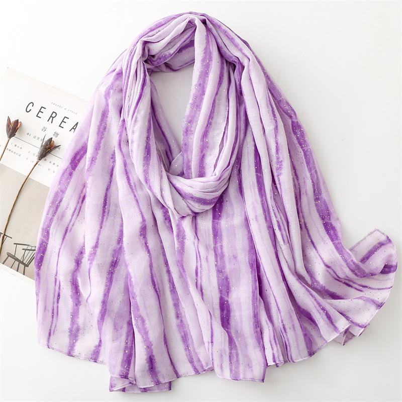 New Autumn And Winter Cotton And Linen Scarf Golden Bamboo Forest Gradient Edge Scarf Warm Shawl Lady 90X180Cm