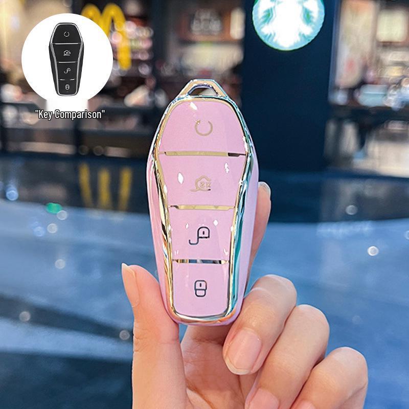 Etui na kluczyk BYD: Kompatybilny z Dolphin, Seagull, Song Plus, Qin DMI, Han EV, Tang, Seal, 06, Yuan Pro - Pokrowiec na brelok