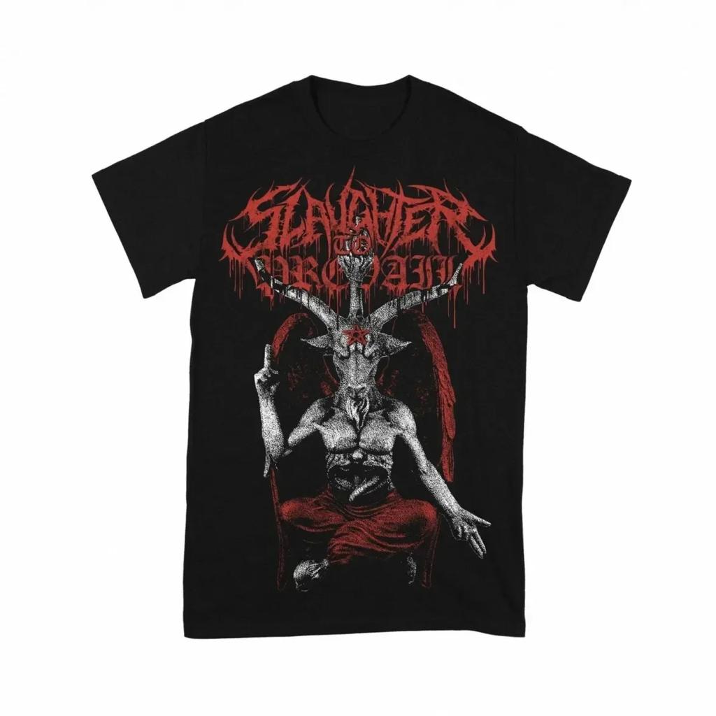 Slaughter to Prevail Band Grafik Vintage Unisex T-Shirt Unisex Rundhalsausschnitt 100% Baumwolle Kurzarm Y2k Oversized Mode Beliebtes T-Shirt