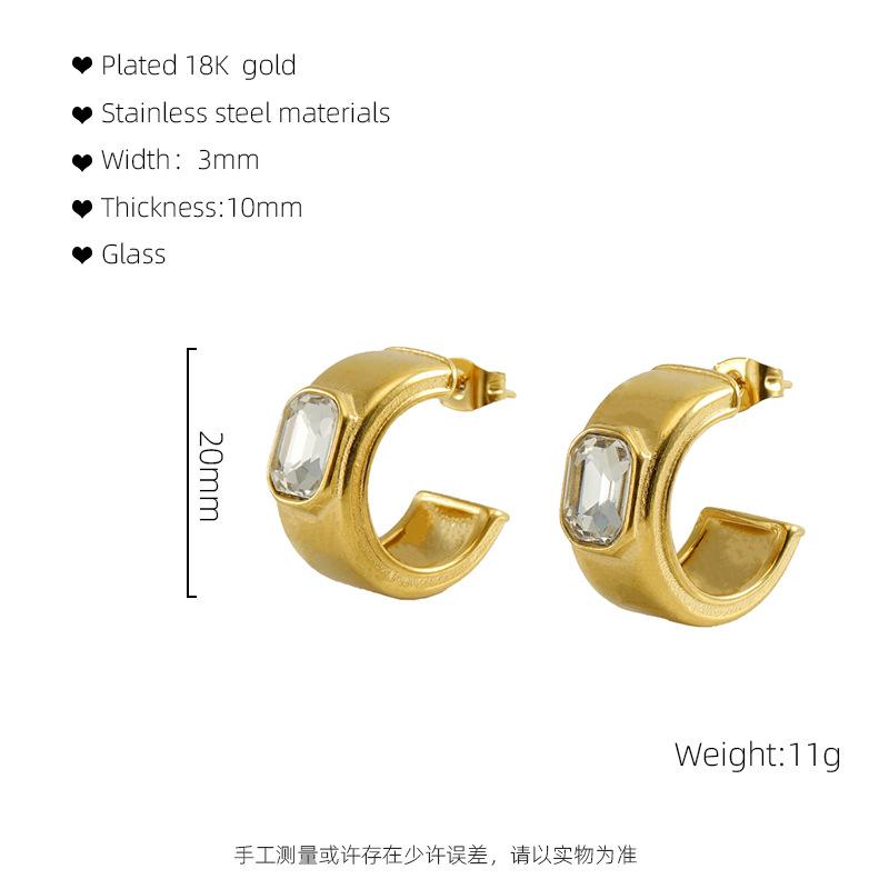 

Новые модные серьги из нержавеющей стали с инкрустацией цирконием, персонализированные высококачественные легкие серьги класса люкс из титановой стали 18 карат золотой