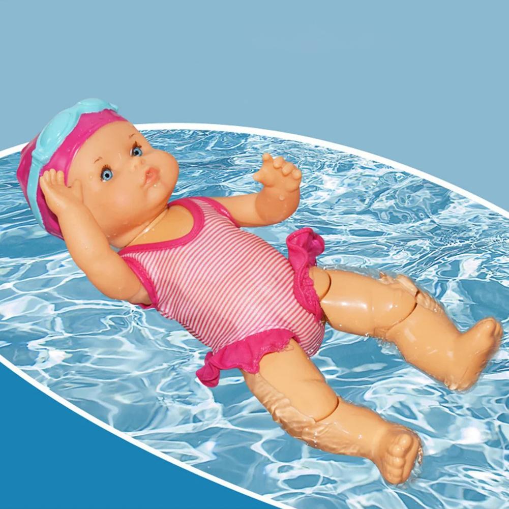 Swimming Doll Waterproof Water Baby Doll with Movable Joint and Detachable Suit Kids Bathroom Bath Toy Birthday Gift for Kids
