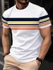Fashion Men's T-Shirt Striped Pattern Short Sleeve Tee Summer Striped 3D Print Street Trend Simple Oversized Casual T-Shirt Men
