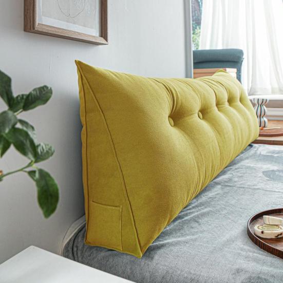 Headboard Wedge Pillow Triangular Headboard Cushion With Side Pocket Bed Bolster Pillow