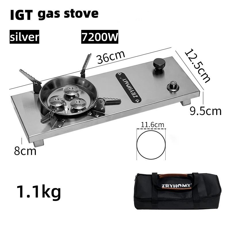 

IGT Gas Stove 7200W 0.5 unit Stainless Steel IGT Burner Plate Folding Adapter IGT Table Gas Stove Desktop Portable 3-core Burner
