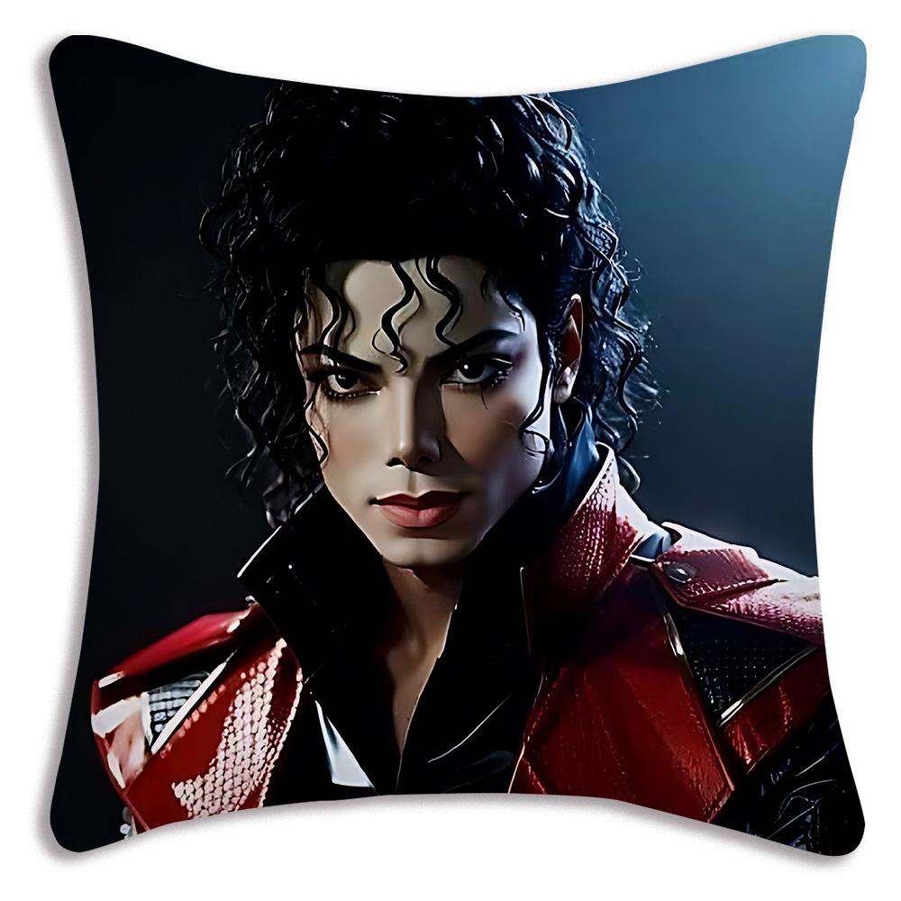 Custom Super Star Michael Jackson Pillow Covers Cartoon Sofa Decorative Home Doublesided Printing Short Plush Cute Cushion Cover