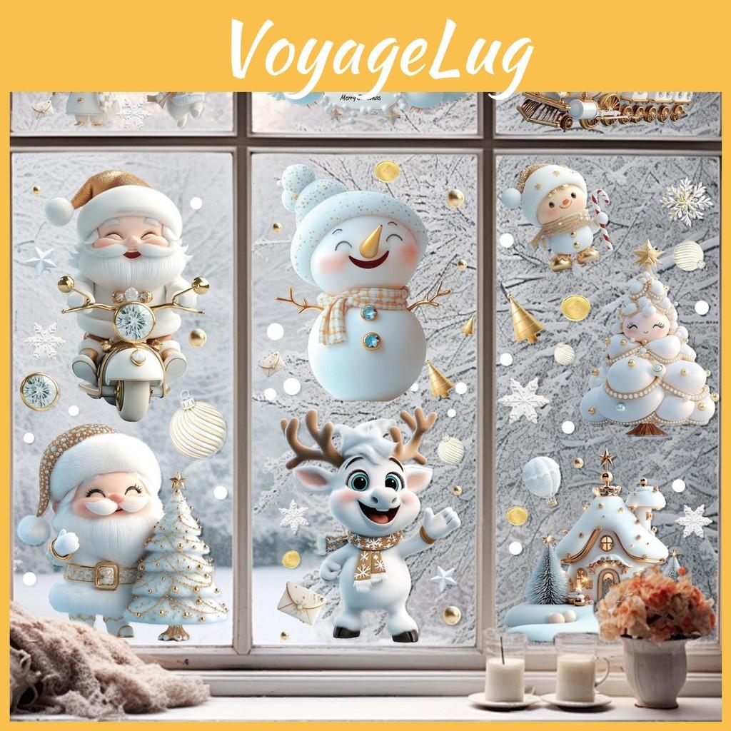 Christmas Snowman Glass Window Decals Pvc Static Stickers For Festive Scene