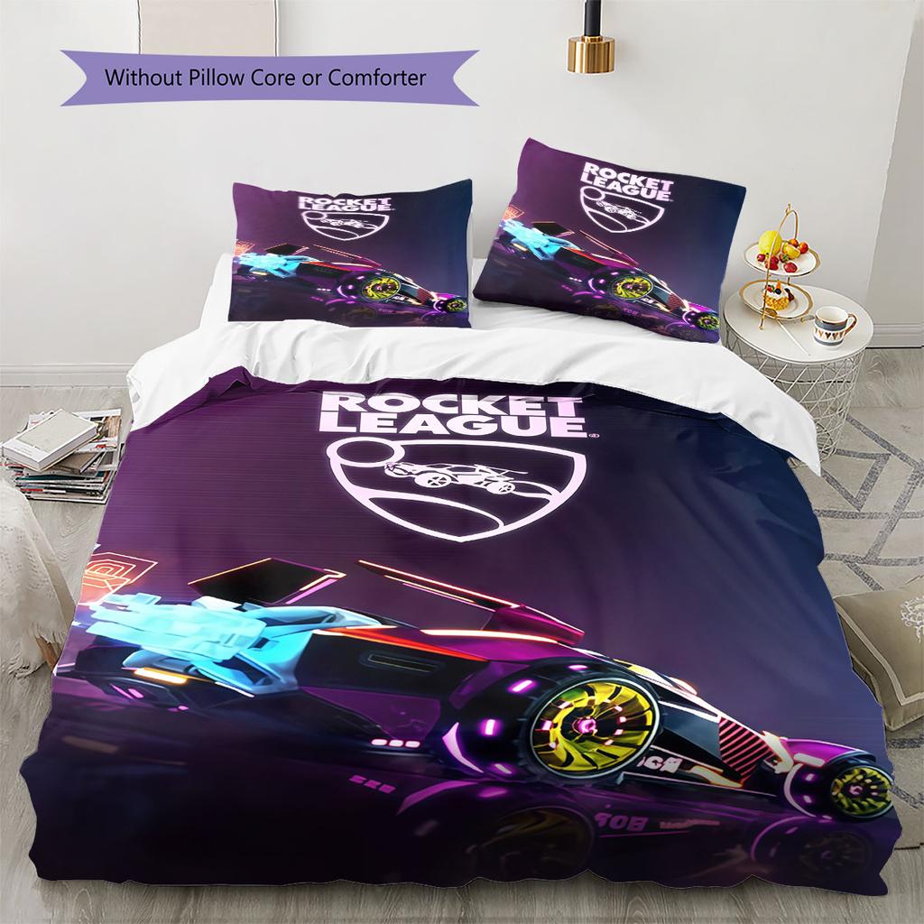 Set Copripiumino Trapuntato Rocket League Copripiumino Federa Decorazione per la Casa Regalo di Compleanno (1 * copripiumino + 2 * federa, senza nucleo)
