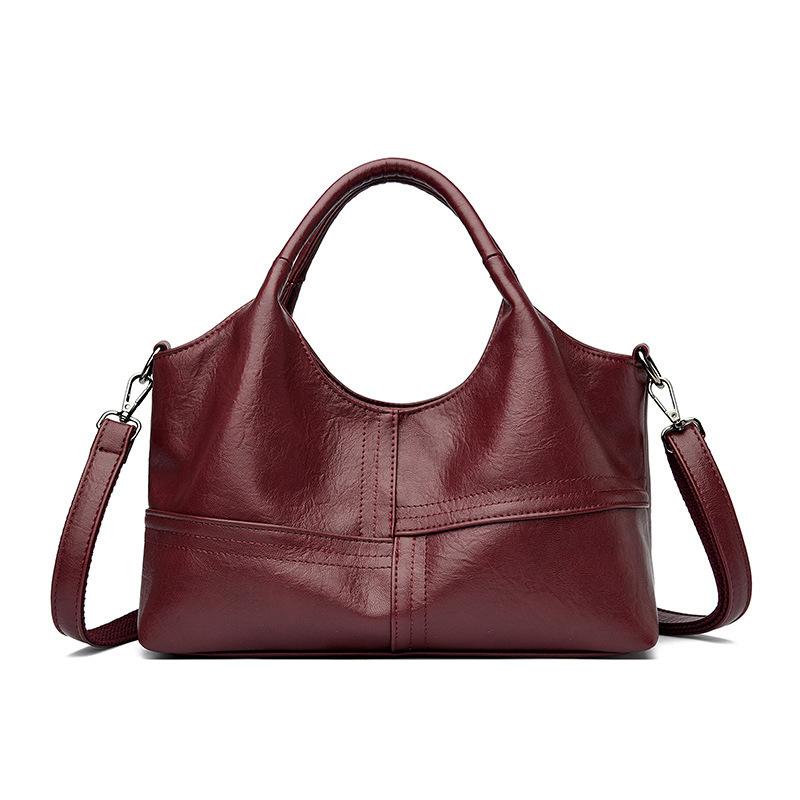Ladies' Single-shoulder Crossbody Bag, Large-capacity Hand-held Women's Bag, Urban Simple Soft Leather Mom's Big Bag
