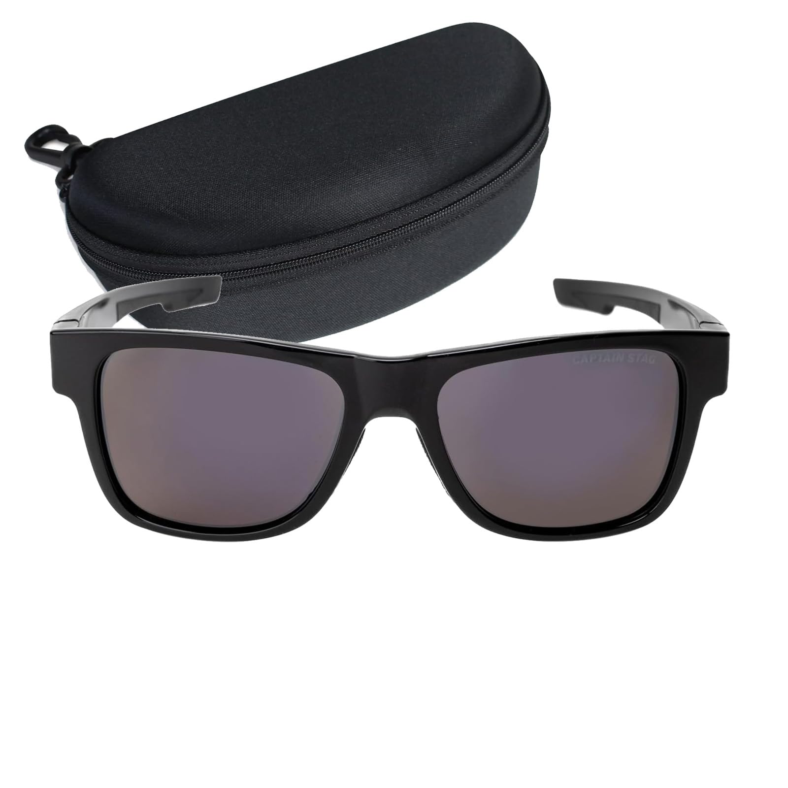 

Polarized Sunglasses with Sunglasses Case PC Plastic Smoked Purple Mirror [Captain Stag] Men s CSP-012-2-EH-72 чорний