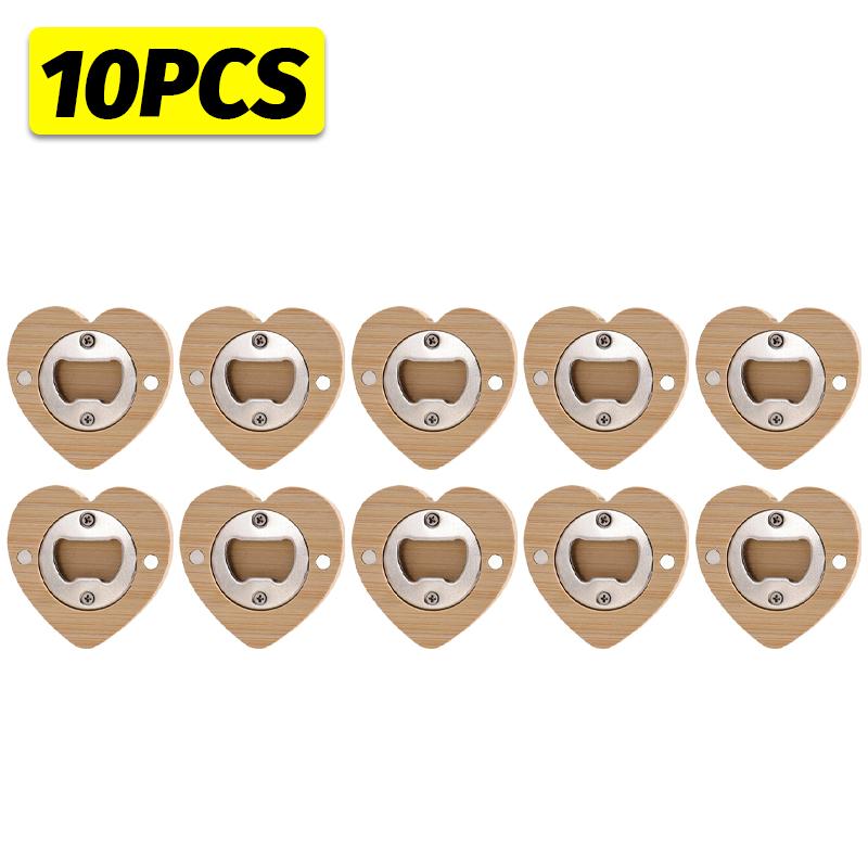 1/10PCS Magnetic Bamboo Bottle Openers Refrigerator Sticker Suction Beer Opener for Cocktail Beer Household Party Barware Tool1