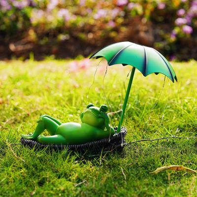 Solarbetriebene Frosch-Gartenstatue mit LED-Leuchten, Frosch-Skulptur, Dekoration für den Außenbereich, Tierfigur, wasserdichtes Ornament
