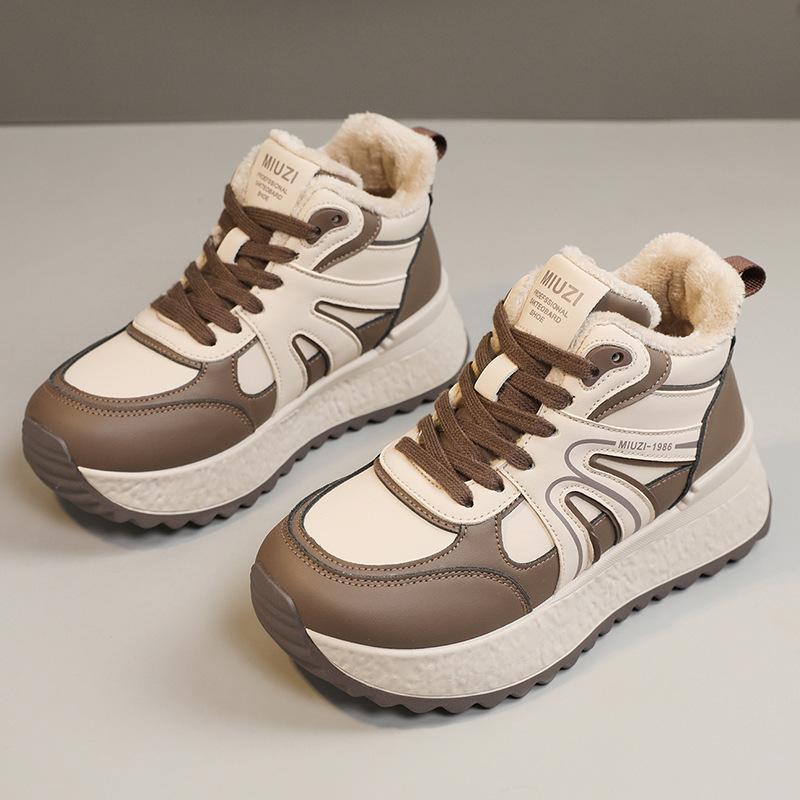 Damenschuhe neue Samt-Baumwollschuhe Damen Winter dicksohlige warme Sportschuhe zeigen kleine Freizeitschuhe