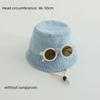 Solid Color Baby Hat With Sunglasses Spring Denim Bucket Hat Fisherman Hats  For Kids 1-4 Year