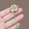 Bamboo press brooch female high-end sense niche tassel high-end bamboo leaf cheongsam corsage clothes pin