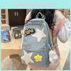 Sweet And Stylish Nylon College Backpack For Girls Starry Design Breathable And Lightweight