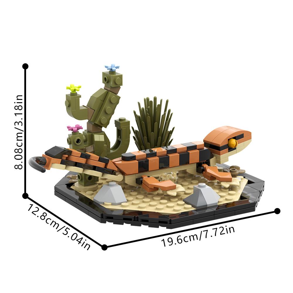 MOC Chameleon Building Blocks Model Reptile Leopard Print Gecko Bricks Desert Scorpion DIY Assembly Educational Toys Kids Gifts