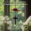 Love Cross Car Ornament Cowboy Hat Rearview Mirror Decoration  Fashionable Accessories