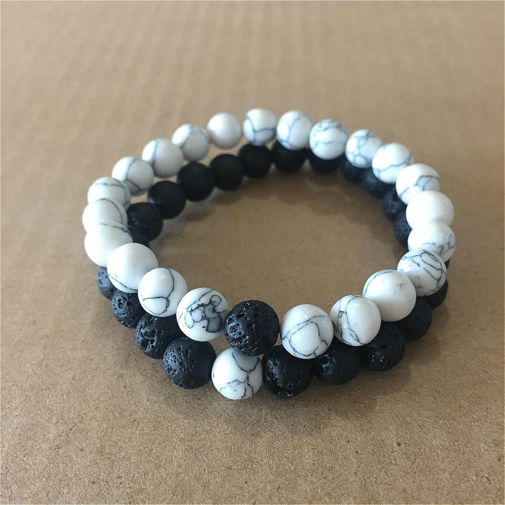 Galaxy Solar System Bracelet: Natural Stone Beads with Eight Planet Charms for Women