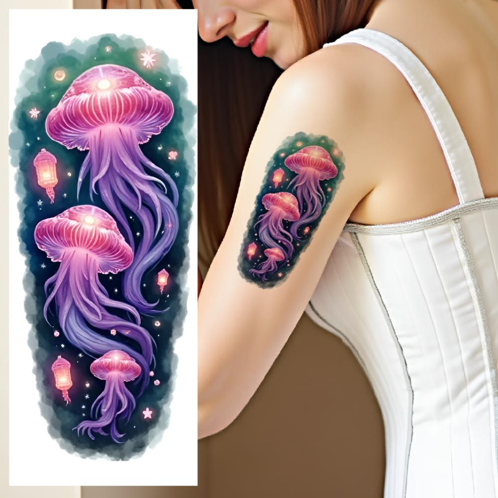 12 Stück Temporäre Tattoos Realistische Temporäre Tattoos Meeres-Thema Wassertiere Seepferdchen Für Männer Schultern Erwachsene