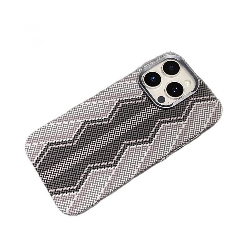 iPhone 17 Pro Max Red Snake Kevlar Magnetic Case, Compatible with Apple 16, Skin-Feel PC Protection