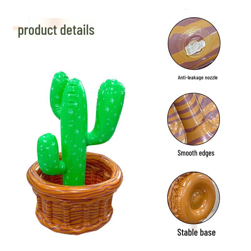 Inflatable Cactus Beer Barrel Floating Ice Bucket for Pool Parties
