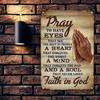 Vintage Metal Tin Sign Inspirational Quote Wall Decor Prayer Room