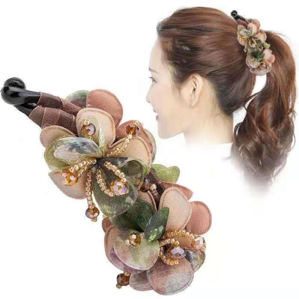 Elegant Rose Twist Clip Anti-Slip Ponytail Clip Fashion Banana Clip For Women