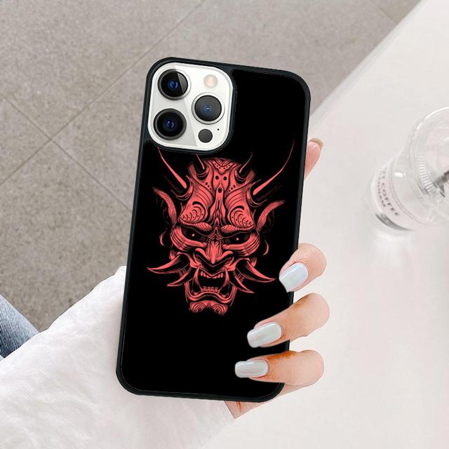 Japanese Hannya Mask Coque Shell For iPhone 17 Air 15 16 Pro Max 14 13 12 11 Pro Max Plus Phone Case Cover