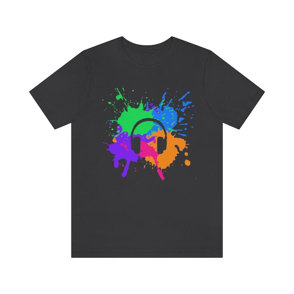 Music Listener Shirt, Music Lover Shirt, Headphones Shirt, Paint Splash S