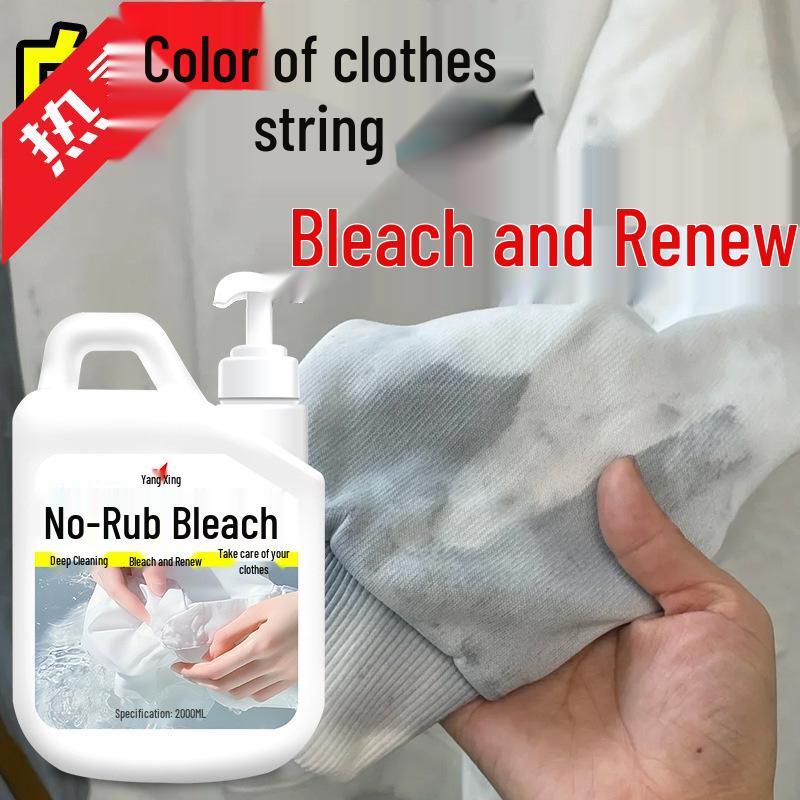 No-Rub Bleach for Whites: Stain Remover, Color Restorer, Anti-Yellowing, Clothes Whitener.
